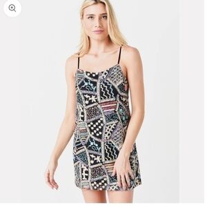 BB DAKOTA Turlington Sequin Patchwork Multi Color Mini Dress, sz 2